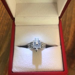 Medieval Looking Sterling Silver Poison Ring